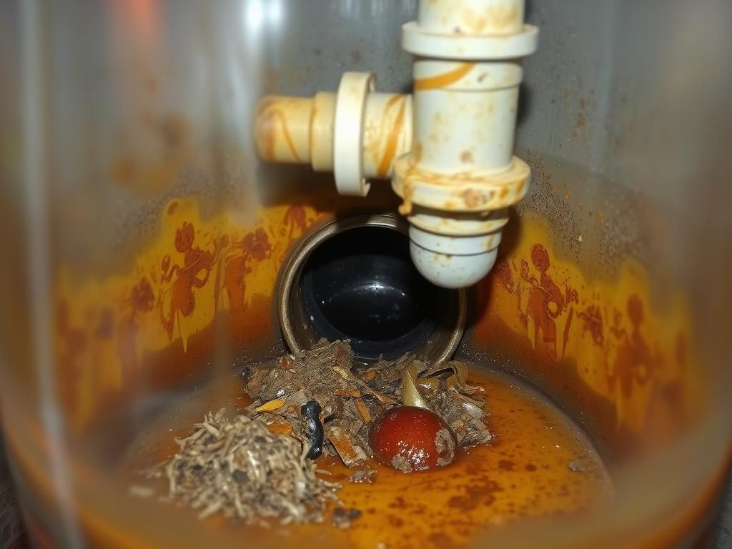 Bak kontrol penuh dengan lemak dan kotoran yang menyebabkan pipa mampet