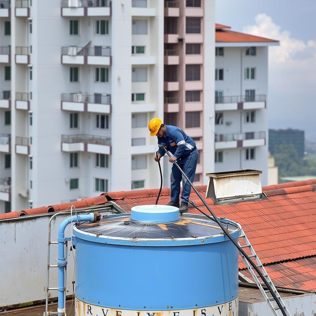 Jasa cuci toren dan kuras tandon air di Medan